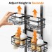 Shower Caddy Hanging Organizer, 3 Tier Adjustable Bathroom Shelves, Rustproof Over The Showerhead/Door Hanging Shelf for Inside Shower - No Drilling Shower Rack Bath Storage With Soap Holder